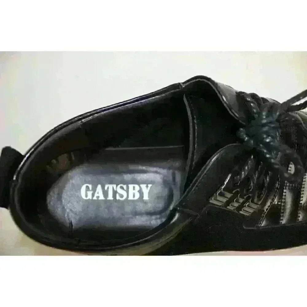 Gatsby Quilted Derby Oxford Sneakers Black Faux Leather Lace‎ Up Shoes Men's 10